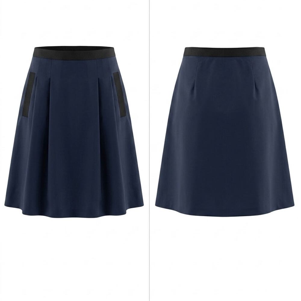 J.Crew Blue Pleated Pockets Drawstring A-Line Skirt See Measurements